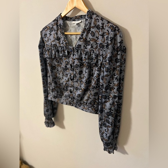 Top Shop Floral Silky Button Down Size 12 - Picture 2 of 10